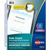Avery Side Insert Sheet Protectors, 25/pk - For Letter 8 1/2" x 11" Sheet - Ring Binder - Rectangular - Diamond Clear - 25 / Pack