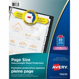 Avery Page Size Sheet Protector - For Letter 8 1/2" x 11" Sheet - Ring Binder - Rectangular - Diamond Clear - Polypropylene - 50 / Pack