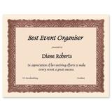 First Base Gioche Certificates with Gold Seals - 24 lb Basis Weight - 8.50" x 11" - Red - 25 / Pack