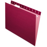 Pendaflex 1/5 Tab Cut Letter Recycled Hanging Folder - 8 1/2" x 11" - Burgundy - 10% Recycled - 25 / Box