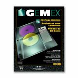 Gemex Heavyweight CD/DVD Page Holder - 4 x Pockets Capacity - For Letter 8 1/2" x 11" Sheet - Ring Binder - Rectangular - Clear - Vinyl - 5 / Pack