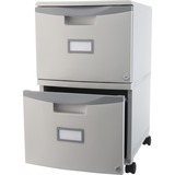 Storex Mobile File Drawer - 14.8" x 18.3" x 26" - 2 x Drawer(s) - Letter, Legal - Scratch Resistant, Dent Proof, Security Lock, Washable, Stackable - Gray - Recycled