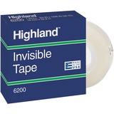 3M Highland Permanent Invisible Transparent Tape - 36 yd (32.9 m) Length x 0.75" (19 mm) Width - 1" Core - For Mending, Holding, Splicing - 1 Each - Clear