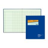 Blueline 1740 Series Columnar Book - 80 Sheet(s) - Gummed - 10" (25.4 cm) x 12 1/4" (31.1 cm) Sheet Size - 12 Columns per Sheet - Green Sheet(s) - Blue Cover - Recycled - 1 Each