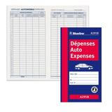 Blueline Bilingual Auto Expense Log Book - 32 Sheet(s) - Thread Sewn - 3 1/2" (8.9 cm) x 6 3/8" (16.2 cm) Sheet Size - Blue Cover - Recycled - 1 Each