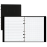 Blueline NotePro Ruled Notebook - Julian Dates - Daily - 7:00 AM to 8:00 PM - Half-hourly - 7 5/8" x 9 1/2" Sheet Size - Twin Wire - White - Paper - Black - Micro Perforated, Index Sheet, Tabbed, Pocket, Hard Cover - 1 Each