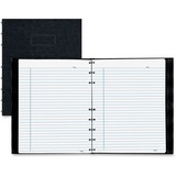 Blueline Notepro Lizard-Look Hard Cover Composition Book - 150 Sheets - Twin Wirebound - Ruled Margin - 9 1/4" x 7 1/4" - Black Cover - Hard Cover, Self-adhesive, Index Sheet, Micro Perforated, Pocket, Durable Cover - Recycled - 1 Each