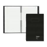 Blueline 790 Series Account Record Book - 300 Sheet(s) - Twin Wirebound - 7 7/8" (20 cm) x 12 1/2" (31.8 cm) Sheet Size - White Sheet(s) - Black Cover - Recycled - 1 Each