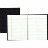 Blueline Hardbound Executive Notebooks - 150 Sheets - Perfect Bound - Ruled Margin - 9 1/4" x 7 1/4" - White Paper - Black Cover - Hard Cover - Recycled - 1 Each