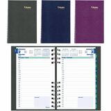 Blueline Blueline Daily Planner - Julian Dates - Daily - January 2024 - December 2024 - 7:00 AM to 7:30 PM - Half-hourly - 1 Day Single Page Layout - 5" x 8" Sheet Size - Assorted - Bilingual, Laminated, Hard Cover, Address Directory, Phone Directory, Exp