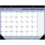 Blueline Monthly Desk Pad Calendar - Monthly - January 2024 - December 2024 - 1 Month Single Page Layout - 21 1/4" x 16" Sheet Size - 2 x Holes - Desk Pad - Chipboard - Bilingual, Notepad, Reference Calendar, Perforated, Tear-off - 1 Each