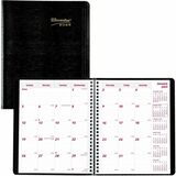 Brownline 14-Month Monthly Planner - Julian Dates - Monthly - December 2023 - January 2025 - 1 Month Double Page Layout - 7 1/8" x 8 7/8" Sheet Size - Twin Wire - Black - Reference Calendar, Address Directory, Phone Directory, Notes Area, Tear-off, Soft C