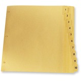 Oxford Laminated Tab Index Divider - Printed Tab(s) - Digit - 1-10 - 8.50" Divider Width x 11" Divider Length - Letter - Buff Plastic Tab(s) - Recycled - Rip Proof, Reinforced Edges - 10 / Set