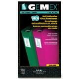 Gemex Adhesive Vinyl Pocket - 1.1" Height x 3.5" Width - Clear - Vinyl - 10 / Pack