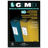 Gemex Adhesive Vinyl Pocket - 1.5" Height x 5.5" Width - Clear - Vinyl - 10 / Pack