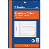 Blueline Purchase Order Form Book - 50 Sheet(s) - 3 PartCarbonless Copy - 7 63/64" (20.3 cm) x 5 25/64" (13.7 cm) Sheet Size - Blue Cover - 1 Each