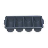 Rubbermaid 4-Compartment Cutlery Bin - External Dimensions: 21.3" Width x 3.8" Depth x 11.5" Height - Plastic - Gray - 1 Each