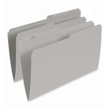 Pendaflex 1/2 Tab Cut Legal Recycled Top Tab File Folder - 8 1/2" x 14" - Gray - 10% Recycled - 100 / Box