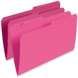 Pendaflex 1/2 Tab Cut Legal Recycled Top Tab File Folder - 8 1/2" x 14" - Pink - 10% Recycled - 100 / Box