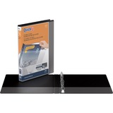 QuickFit QuickFit Round Ring View Binder - 5/8" Binder Capacity - Letter - 8 1/2" x 11" Sheet Size - Round Ring Fastener(s) - Internal Pocket(s) - Black - Recycled - Clear Overlay, Easy Insert Spine - 1 Each