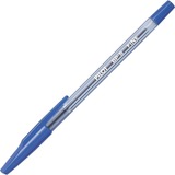 Better Ballpoint Stick Pen - Fine Pen Point - Refillable - Blue - Clear Barrel - Stainless Steel Tip - 1 Each