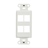 On-Q WP3414WH Faceplates & Mounting Boxes 4-port Decorator Outlet Strap, White 804428024675