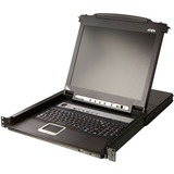 Aten Slideaway CL5708 17" LCD Console 8-Port Combo KVM with Peripheral Sharing Technology