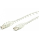 StarTech.com Transparent USB 2.0 cable - 4 pin USB Type A (M) - 4 pin USB Type B (M) - 10 ft - Type A Male - Type B Male - 10ft - Transparent