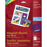 Avery Printable Magnetic Sheets, 8-1/2" x 11" , Inkjet Printers, 5 Sheets - Letter - 8 1/2" x 11" - Matte - 5 / Pack - Lightweight, Printable - White