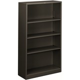 HON+Brigade+Steel+Bookcase+%7C+4+Shelves+%7C+34-1%2F2%22W+%7C+Charcoal+Finish