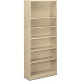 HON+Brigade+Steel+Bookcase+%7C+6+Shelves+%7C+34-1%2F2%22W+%7C+Putty+Finish