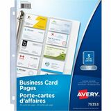 Avery® Untabbed Business Card Holder - 20 x Business Card, 3 x Binder - Clear - 5 / Pack