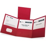 Oxford Letter Report Cover - 8 1/2" x 11" - 150 Sheet Capacity - 3 Pocket(s) - Paper - Red - 20 / Box