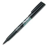 Pentel Fibre-Tipped Permanent Marker - Fine Marker Point - 0.8 mm Marker Point Size - Black - 12 / Box