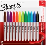 Sharpie Permanent Fine Point Marker - Fine Marker Point - Assorted Alcohol Based Ink - 12 / Pack