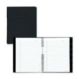 Blueline NotePro Notebook - 180 Sheets - 360 Pages - Double Wire Spiral - 9.25" (234.95 mm) x 7.25" (184.15 mm) x 0.75" (19.05 mm) - Black Paper - Hard Cover, Index Sheet, Pocket, Self-adhesive, Micro Perforated - 1 Each