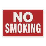 U.S. Stamp & Sign No Smoking Sign - 1 Each - No Smoking Print/Message - 12" (304.80 mm) Width x 8" (203.20 mm) Height - Plastic - White, Red