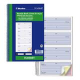 Blueline NCR Receipt Book - 100 Sheet(s) - Spiral BoundCarbonless Copy - 6 39/64" (16.8 cm) x 10 5/8" (27 cm) Sheet Size - Blue Cover - 1 Each