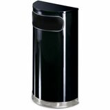 Rubbermaid+Commercial+Black%2FChrome+Half+Round+Receptacle
