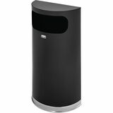 Rubbermaid+Commercial+Black%2FChrome+Half+Round+Receptacle