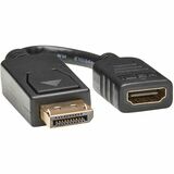 Tripp Lite 6in DisplayPort to HDMI Adapter Converter DP to HDMI M/F 6" - 6" A/V Cable - First End: 1 x 19-pin HDMI Type A Digital Audio/Video - Female - Second End: 1 x 20-pin DisplayPort 1.2 Digital Audio/Video - Male - Black - 1 Each