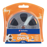 Verbatim DigitalMovie 8x DVD-R Media - 4.7GB - 120mm Standard - 10 Pack Blister Pack