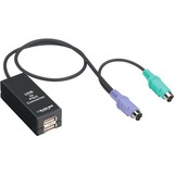 Black Box KVUSB USB to PS/2 Flashable Cable Adapter - Female USB - mini-DIN (PS/2) Male Keyboard/Mouse