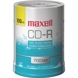 Maxell CD Recordable Media - CD-R - 48x - 700 MB - 100 Pack Spindle - 120mm - 1.33 Hour Maximum Recording Time