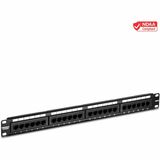 TRENDnet 24-Port Cat6A Shielded 1U Patch Panel, 19" 1U Rackmount Housing, Compatible With Cat5e, Cat6, And Cat6A Cabling, Ethernet Cable Management, Color Coded Labeling, Black, TC-P24C6AS - Cat6 24-port Unshielded Patch Panel