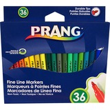 Dixon Fine Line Markers - Fine Marker Point - 2 mm Marker Point Size - Assorted - 36 / Set