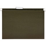 Business Source 1/5 Tab Cut Letter Recycled Hanging Folder - 8 1/2" x 11" - Green - 100% Recycled - 25 / Box