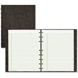 Blueline Executive Wirebound Notebook - 150 Sheets - Twin Wirebound - Ruled Margin - 9 1/4" x 7 1/4" - Black Cover - Hard Cover, Micro Perforated, Tab, Index Sheet, Pocket, Self-adhesive Tab - Recycled - 1 Each