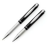Zebra Pen Telescopic Ballpoint Pen - Medium Pen Point - 1 mm Pen Point Size - Refillable - Retractable - Black - Black Metal, Silver Barrel - 1 Each
