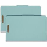 Smead 19021 2/5 Tab Cut Legal Recycled Classification Folder - 8 1/2" x 14" - 2" Expansion - 6 x 2K Fastener(s) - 1" Fastener Capacity, 2" Fastener Capacity - Top Tab Location - Right of Center Tab Position - 2 Divider(s) - Pressboard - Blue - 100% Recycl